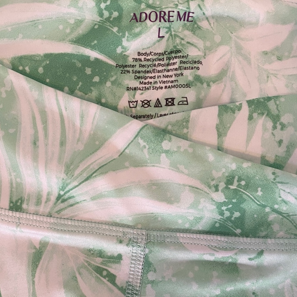 Adore Me Tropical Green and White Women's Leggings Size Large - Picture 5 of 5